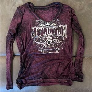 Affliction Women's Purple Long Sleeve Top